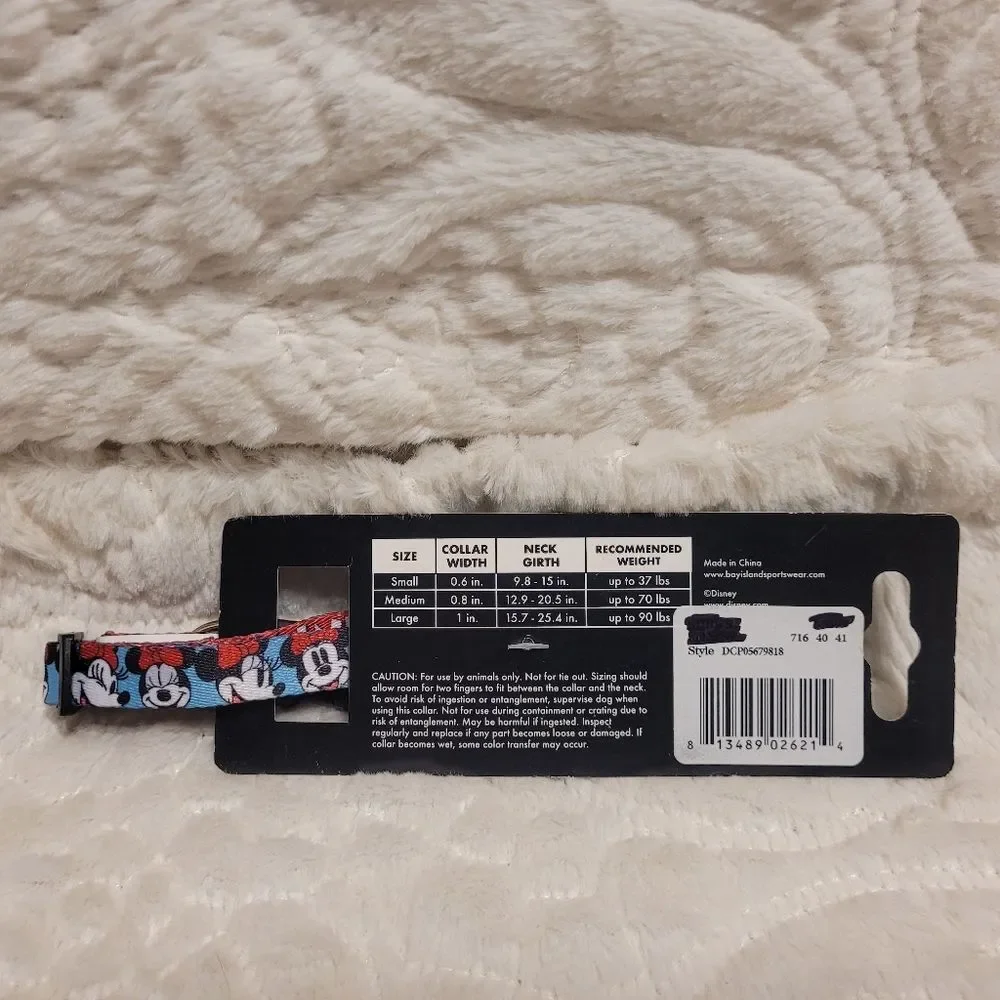 Disney Mickey Mouse and Friends Minnie Mouse Dog Collar Small 9.8-15 Inch New